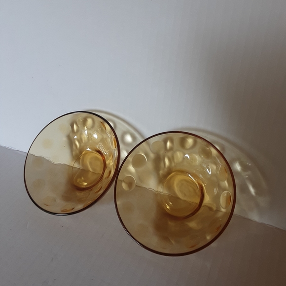 VINTAGE AMBER COIN DOT DESSERT SET - Picture 3 of 4